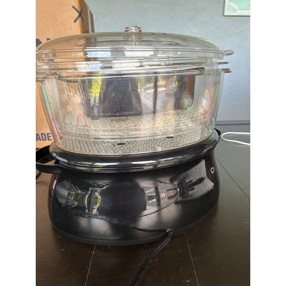 Taylor The Biggest Loser Food Steamer Black Clear Multi-Tier Electric Cooker